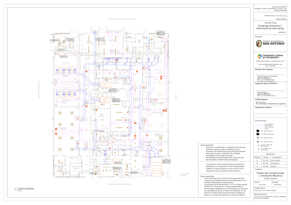 Sistema de climatización hospital